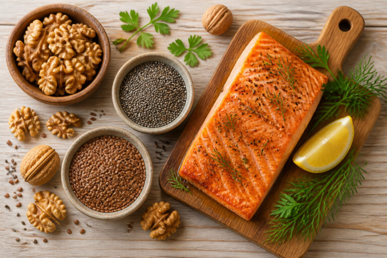 Assortiment daliments riches en omega 3