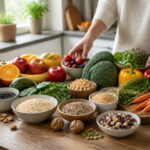 Abondance de fruits et legumes sains