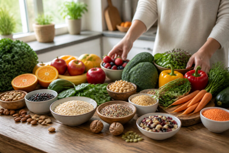 Abondance de fruits et legumes sains