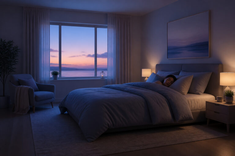 Chambre paisible au crepuscule
